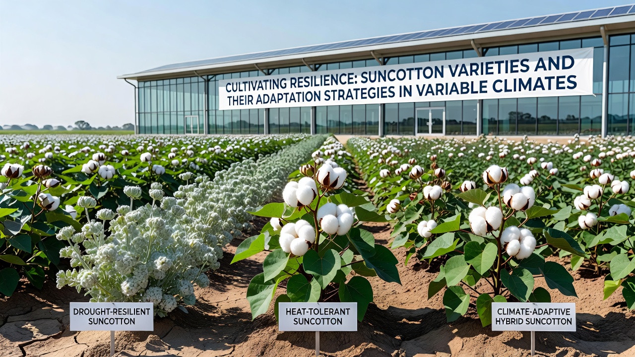 Close-up of suncotton bolls adapting to temperature fluctuations in variable climate